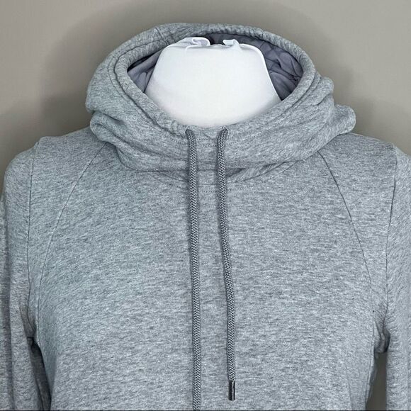 UNDER ARMOUR Open Back Cowlneck Pullover Hoody Sweatshirt Tunic Heather Gray - Picture 4 of 10